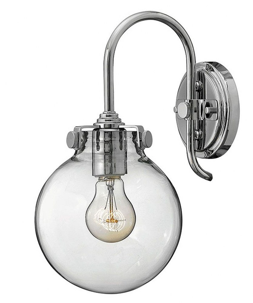 Hinkley Lighting-3174CM-Congress - 1 Light Globe Wall Sconce in Traditional Style - 7 Inches Wide by 13.5 Inches High Chrome  Antique Nickel Finish