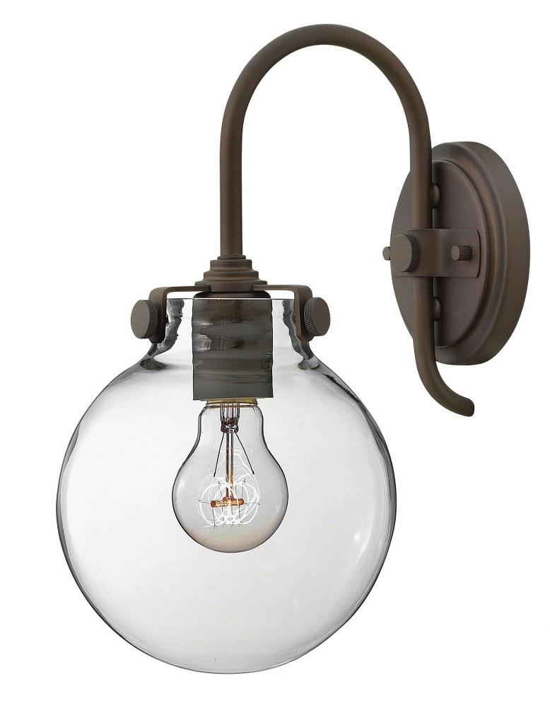 Hinkley Lighting-3174OZ-Congress - 1 Light Globe Wall Sconce in Traditional Style - 7 Inches Wide by 13.5 Inches High Oil Rubbed Bronze  Antique Nickel Finish