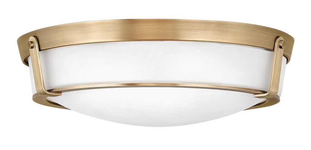 Hinkley Lighting-3226HB-LED-Hathaway - 21.25 Inch 4 Light Large Flush Mount Integrated LED  Heritage Brass Finish with Etched White Glass