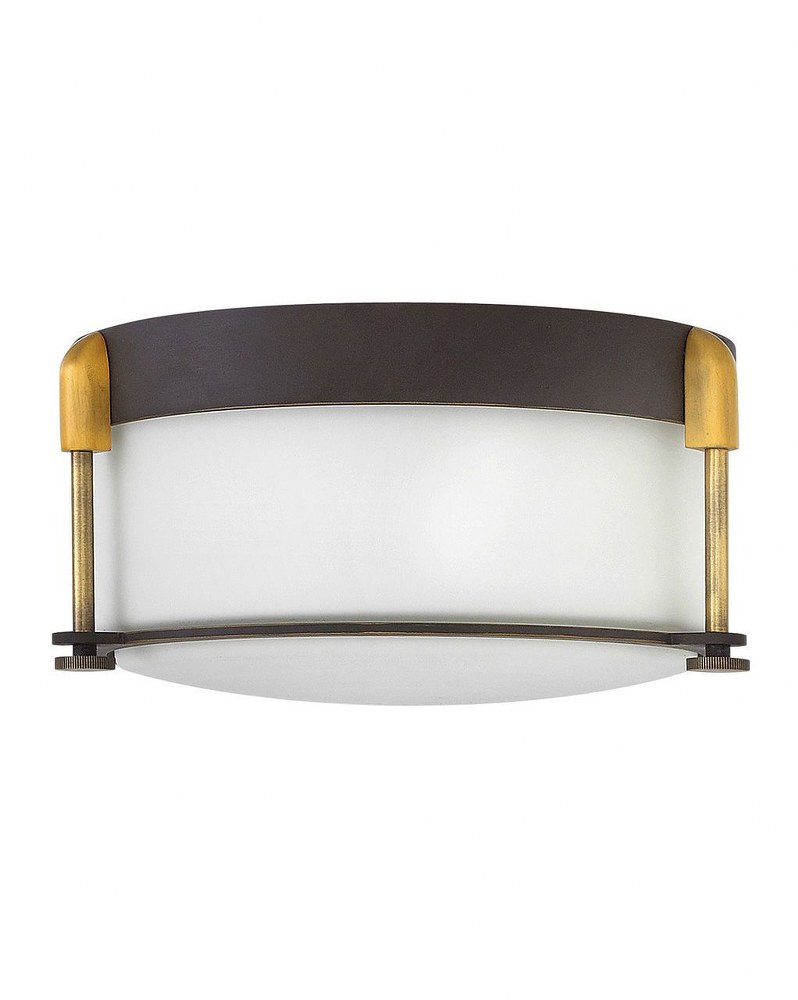 Hinkley Lighting-3231OZ-Colbin - 2 Light Medium Flush Mount in Transitional Style - 12.5 Inches Wide by 4.75 Inches High Oil Rubbed Bronze  Oil Rubbed Bronze Finish with Etched Opal Glass