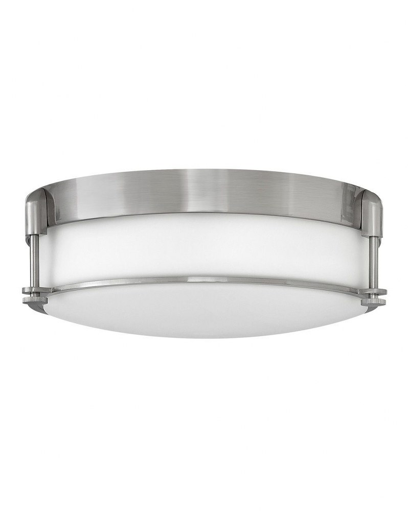 Hinkley Lighting-3233BN-Colbin - 3 Light Large Flush Mount in Transitional Style - 16.5 Inches Wide by 5.75 Inches High Brushed Nickel  Oil Rubbed Bronze Finish with Etched Opal Glass