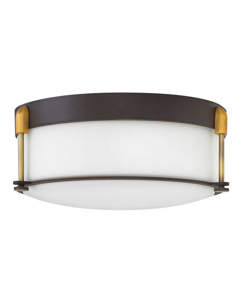 Hinkley Lighting-3233OZ-Colbin - 3 Light Large Flush Mount in Transitional Style - 16.5 Inches Wide by 5.75 Inches High Oil Rubbed Bronze  Oil Rubbed Bronze Finish with Etched Opal Glass