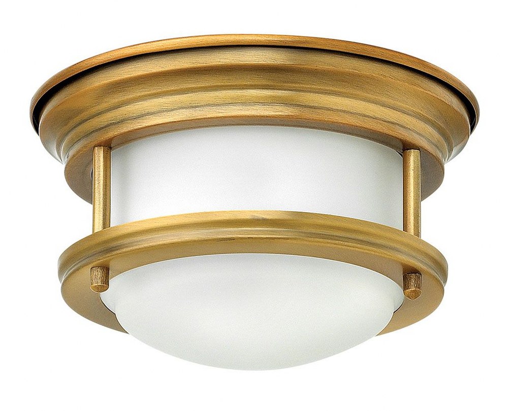 Hinkley Lighting-3308BR-Hadley - 16W LED Mini Flush Mount in Traditional Transitional Coastal Style - 7.75 Inches Wide by 4.5 Inches High Brushed Bronze  Oil Rubbed Bronze Finish with Etched Opal Glas