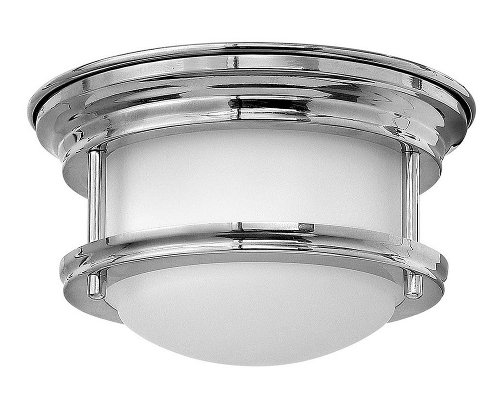 Hinkley Lighting-3308CM-Hadley - 16W LED Mini Flush Mount in Traditional Transitional Coastal Style - 7.75 Inches Wide by 4.5 Inches High Chrome  Oil Rubbed Bronze Finish with Etched Opal Glass