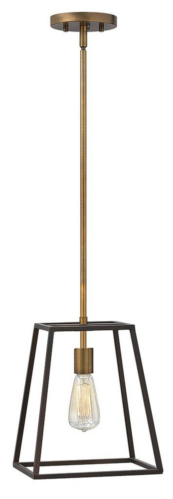 Hinkley Lighting-3351BZ-Fulton - 1 Light Large Open Frame Pendant in Transitional Industrial Style - 10 Inches Wide by 12.5 Inches High   Bronze Finish
