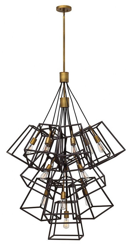 Hinkley Lighting-3358BZ-Fulton - 13 Light Multi-Tier Foyer in Transitional Industrial Style - 33.5 Inches Wide by 54.75 Inches High Bronze  Aged Zinc Finish