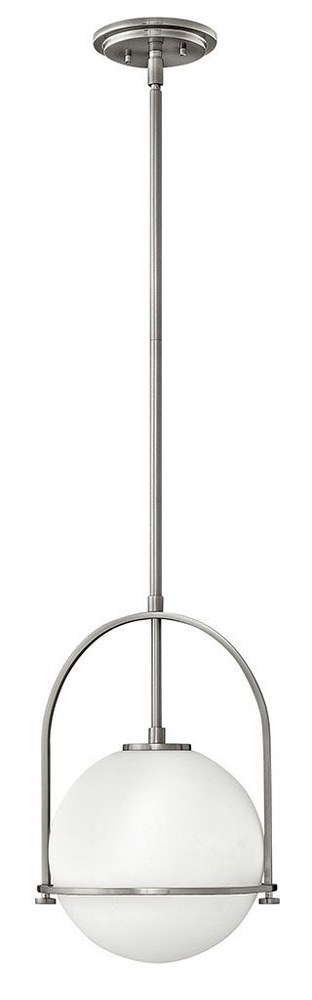 Hinkley Lighting-3407BN-Somerset - 1 Light Medium Pendant in Transitional Style - 11.5 Inches Wide by 17 Inches High Brushed Nickel  Buckeye Bronze Finish with Etched Opal Glass