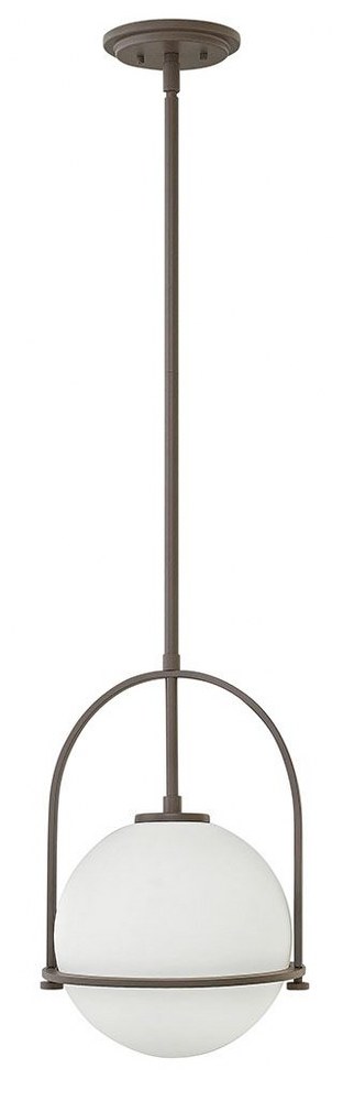 Hinkley Lighting-3407KZ-Somerset - 1 Light Medium Pendant in Transitional Style - 11.5 Inches Wide by 17 Inches High Buckeye Bronze  Buckeye Bronze Finish with Etched Opal Glass