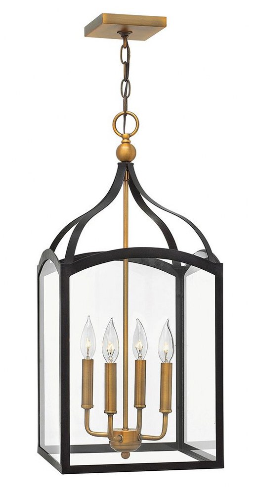 Hinkley Lighting-3415BZ-Clarendon - 4 Light Medium Open Frame Foyer in Traditional Style - 12 Inches Wide by 26.5 Inches High   Bronze Finish with Clear Glass