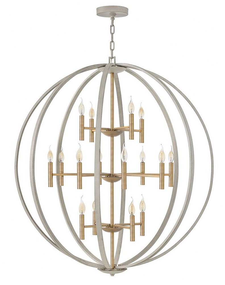 Hinkley Lighting-3464CG-Euclid - 16 Light Extra Large 3-Tier Orb Chandelier in Transitional Modern Style - 44 Inches Wide by 49 Inches High Cement Gray  Spanish Bronze Finish