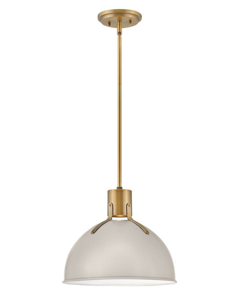 Hinkley Lighting-3487LTP-Argo - 14 Inch 6.5W 1 LED Small Pendant Light Taupe  Polished White Finish