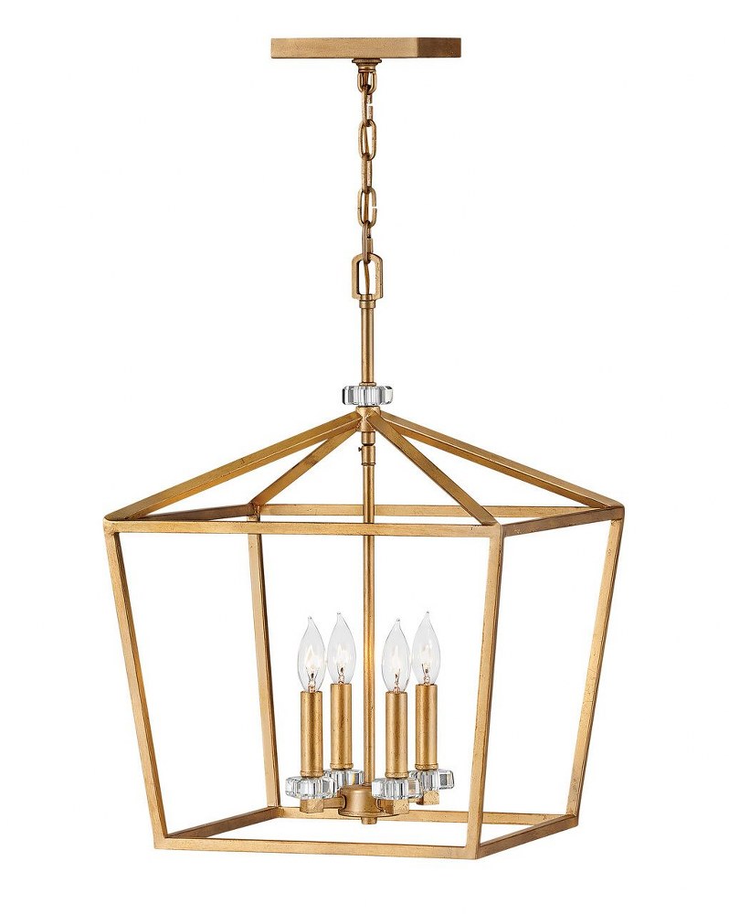 Hinkley Lighting-3535DA-Stinson - 4 Light Medium Open Frame Chandelier in Transitional Style - 16 Inches Wide by 23 Inches High Distressed Brass  Black Finish