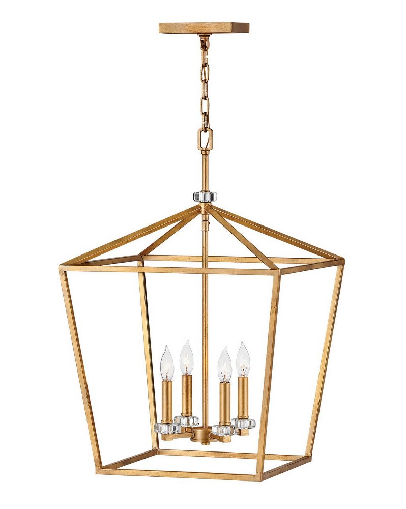 Hinkley Lighting-3536DA-Stinson - 4 Light Large Open Frame Chandelier in Transitional Style - 18 Inches Wide by 27.25 Inches High Distressed Brass  Black Finish