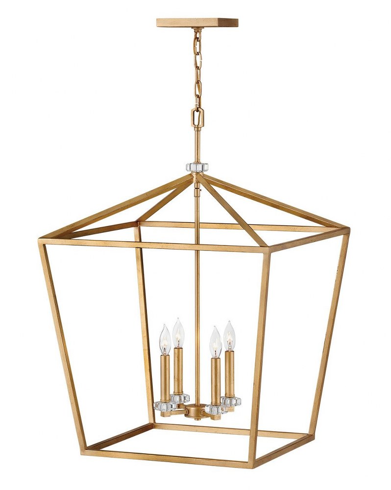 Hinkley Lighting-3538DA-Stinson - 4 Light Extra Large Open Frame Chandelier in Transitional Style - 22 Inches Wide by 31.5 Inches High Distressed Brass  Black Finish