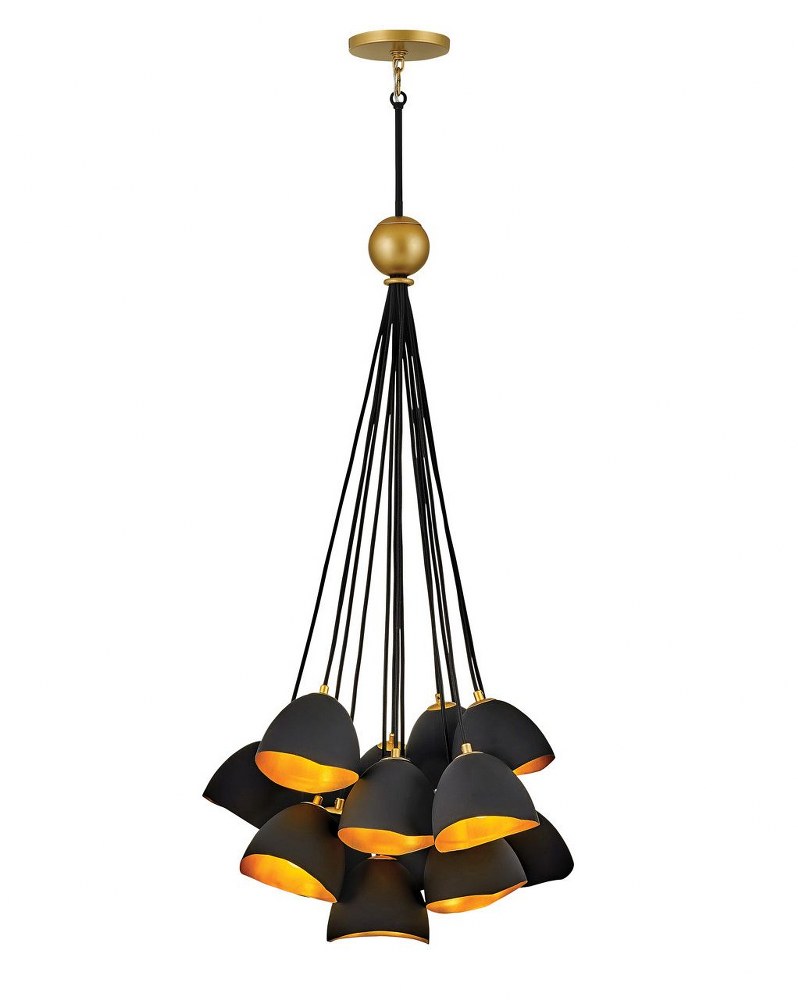 Hinkley Lighting-35906SHB-Nula - 15 Light Large Chandelier in Modern Glam Style - 26 Inches Wide by 45 Inches High Shell Black  Shell White Finish