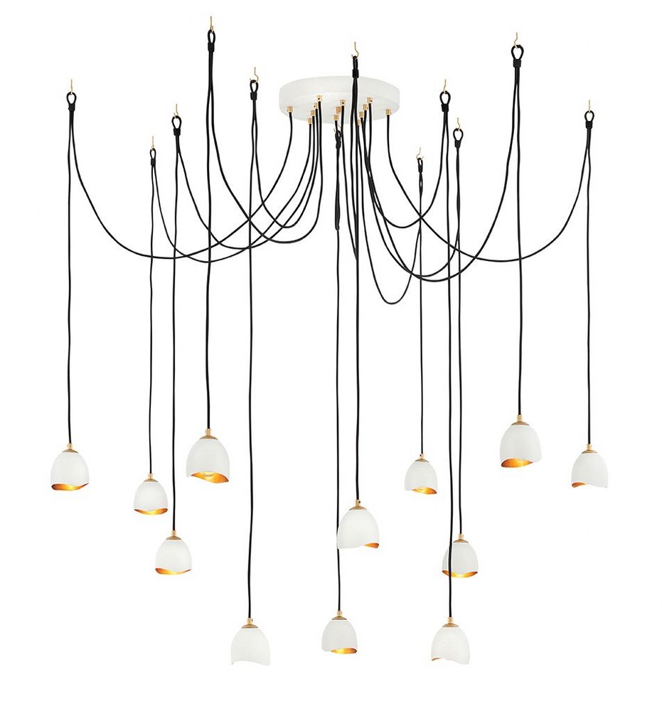 Hinkley Lighting-35908SHW-Nula - 12 Light Large Multi-Tier Chandelier in Modern Glam Style - 18.5 Inches Wide by 73 Inches High Shell White  Shell White Finish