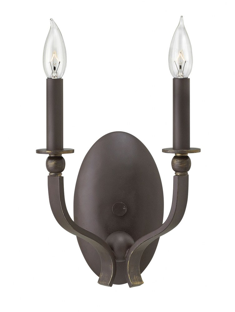 Hinkley Lighting-3592OZ-Rutherford - Two Light Wall Sconce in Traditional Style - 8.25 Inches Wide by 11.25 Inches High   Oil Rubbed Bronze Finish