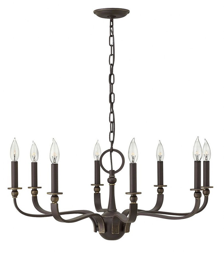 Hinkley Lighting-3598OZ-Rutherford - Eight Light Chandelier in Traditional Style - 29 Inches Wide by 12.5 Inches High   Oil Rubbed Bronze Finish