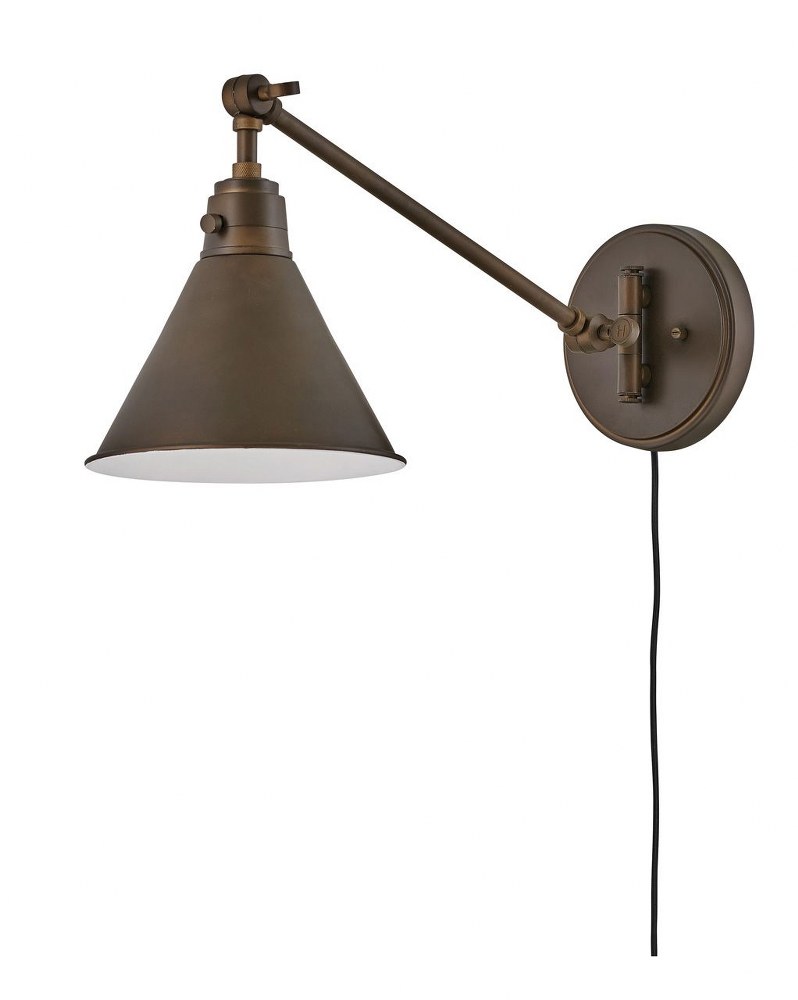 Hinkley Lighting-3690OB-Arti - 1 Light Small Wall Sconce in Transitional Style - 7.75 Inches Wide by 10.25 Inches High Olde Bronze Olde Bronze Black Finish