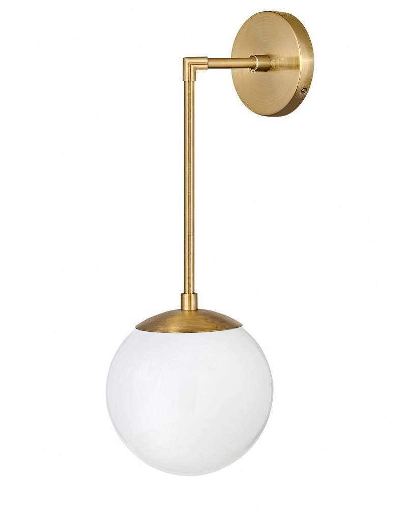 Hinkley Lighting-3742HB-WH-Warby - One Light Wall Sconce Heritage Brass Cased Opal Aged Zinc/Heritage Brass Finish with Clear Glass