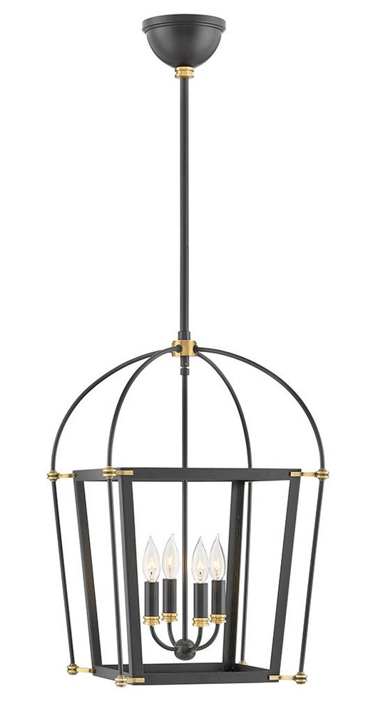 Hinkley Lighting-4057BK-Selby - Four Light Pendant in Traditional Style - 16.25 Inches Wide by 24 Inches High   Black Finish