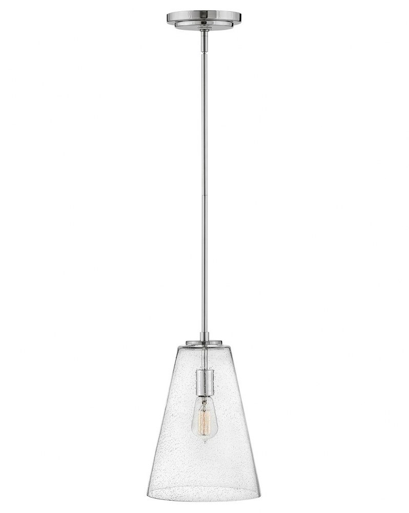 Hinkley Lighting-41044PN-Vance - 1 Light Small Pendant Polished Nickel  Heritage Brass Finish with Clear Seedy Glass