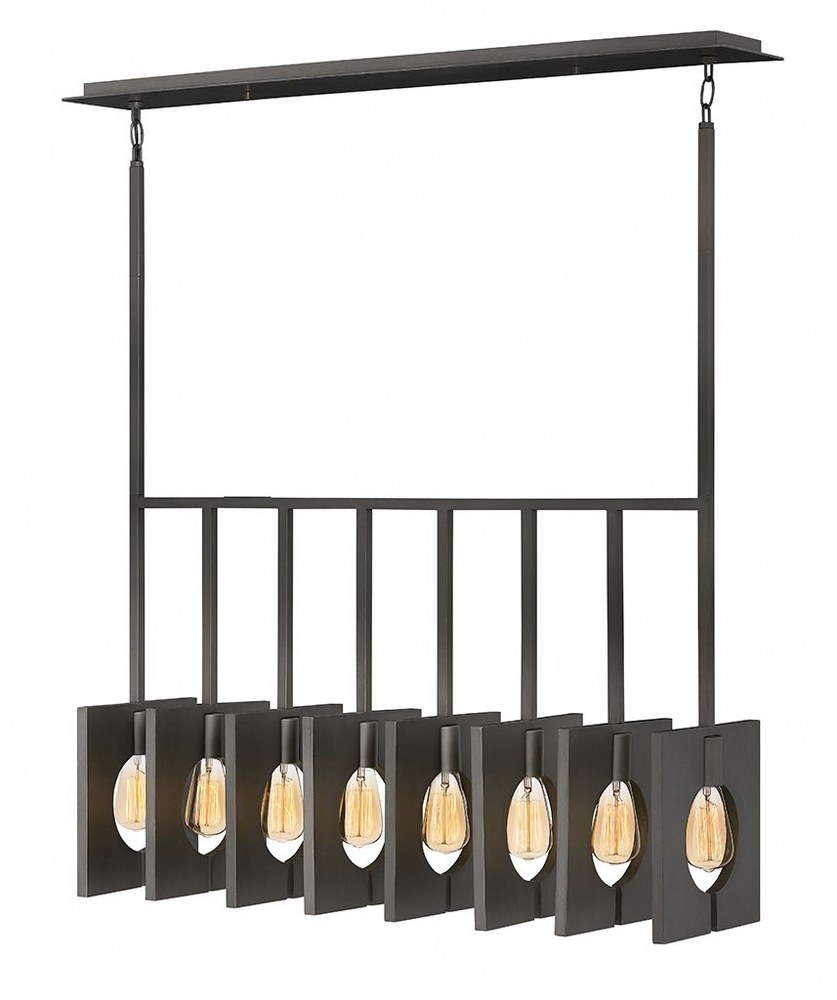 Hinkley Lighting-41315BGR-Ludlow - 8 Light Linear Chandelier in Transitional Modern Scandinavian Style - 37.25 Inches Wide by 22 Inches High Brushed Graphite  Brushed Graphite Finish