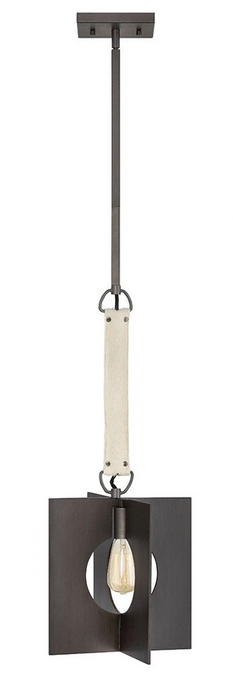 Hinkley Lighting-41317BGR-Ludlow - 1 Light Small Pendant in Transitional Modern Scandinavian Style - 12 Inches Wide by 28 Inches High Brushed Graphite  Brushed Graphite Finish