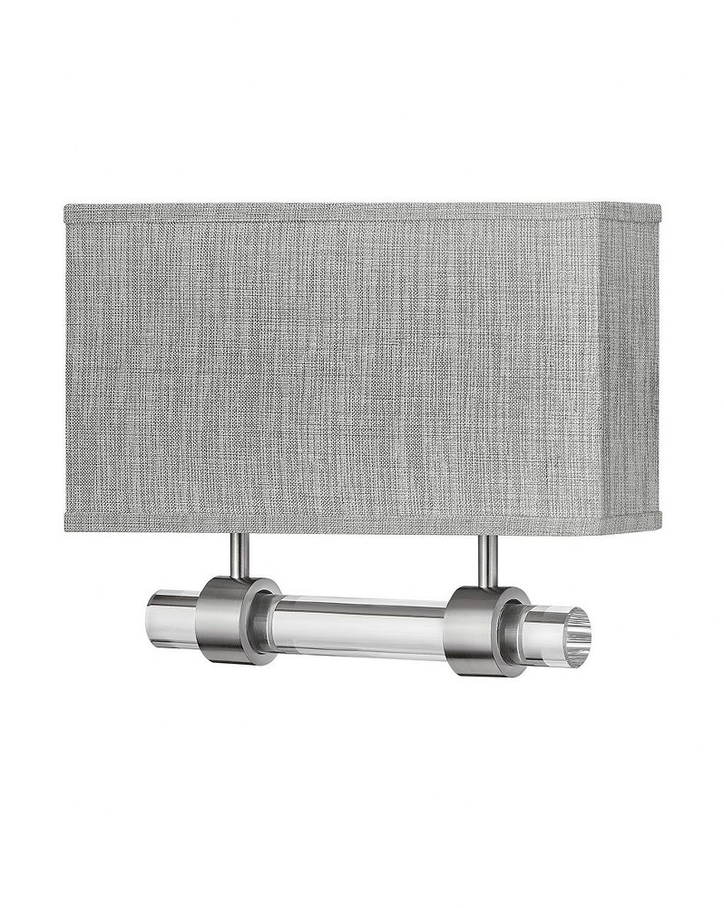 Hinkley Lighting-41603BN-Luster - 15 32W 1 LED Wall Sconce Brushed Nickel Finish with Heathered Gray Slub Shade