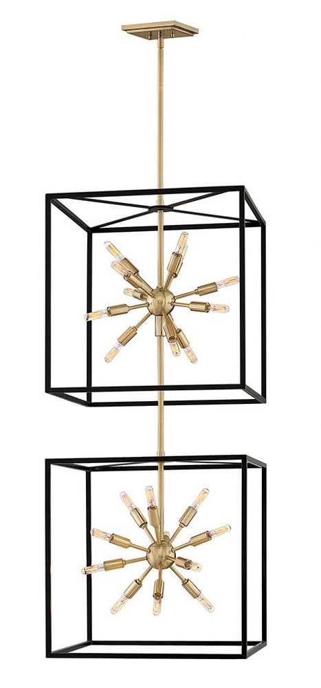 Hinkley Lighting-46316BLK-Aros - 24 Light Large Open Frame 2-Tier Chandelier - Transitional Modern Mid-Century Modern Style - 20 Inch Wide by 51.5 Inch High Black  Black/Polished Nickel Finish