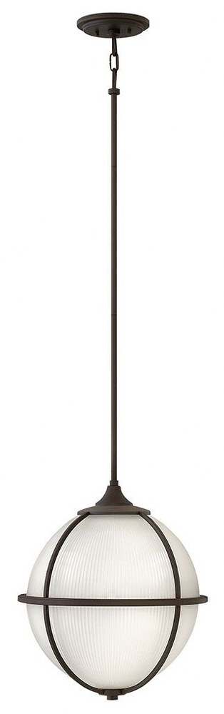 Hinkley Lighting-4744OZ-Odeon - 3 Light Medium Orb Pendant in Traditional Industrial Style - 15 Inches Wide by 18 Inches High Oil Rubbed Bronze  Oil Rubbed Bronze Finish with Etched Holophane Glass