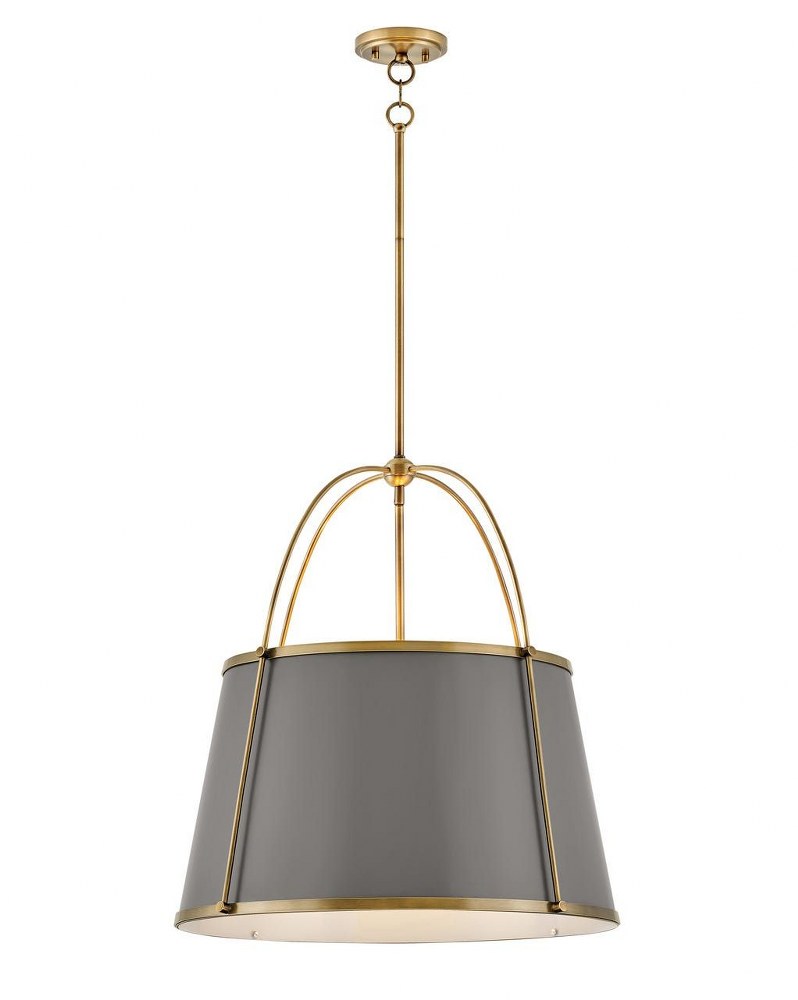 Hinkley Lighting-4895LDB-Clarke - 4 Light Large Pendant in Traditional Transitional Style - 24.5 Inches Wide by 25.25 Inches High Lacquered Dark Brass  Polished Nickel Finish