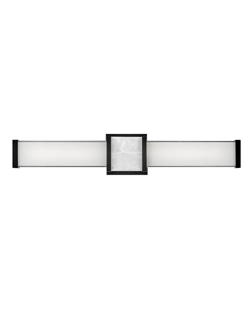 Hinkley Lighting-51582BK-Pietra - 42W LED Medium Bath Vanity in Modern and Glam Style - 24.75 Inches Wide by 4.5 Inches High Black  Black Finish with White Mitered Glass