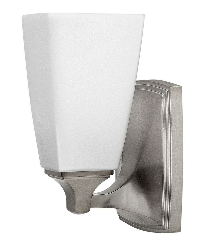 Hinkley Lighting-53010BN-Darby - 1 Light Bath Vanity in Transitional Style - 5.75 Inches Wide by 8.3 Inches High Brushed Nickel  Polished Nickel Finish with Etched Opal Glass