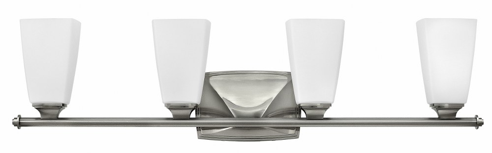 Hinkley Lighting-53014BN-Darby - 4 Light Bath Vanity in Transitional Style - 32 Inches Wide by 8 Inches High Brushed Nickel  Brushed Caramel Finish with Etched Opal Glass