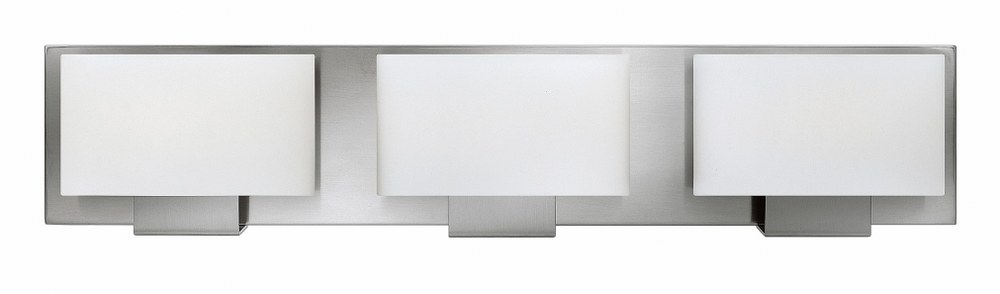 Hinkley Lighting-53553BN-LED-Milas - 3 Light Bath Vanity in Modern Style - 24 Inches Wide by 5 Inches High Brushed Nickel LED Brushed Nickel Finish with Etched Opal Glass