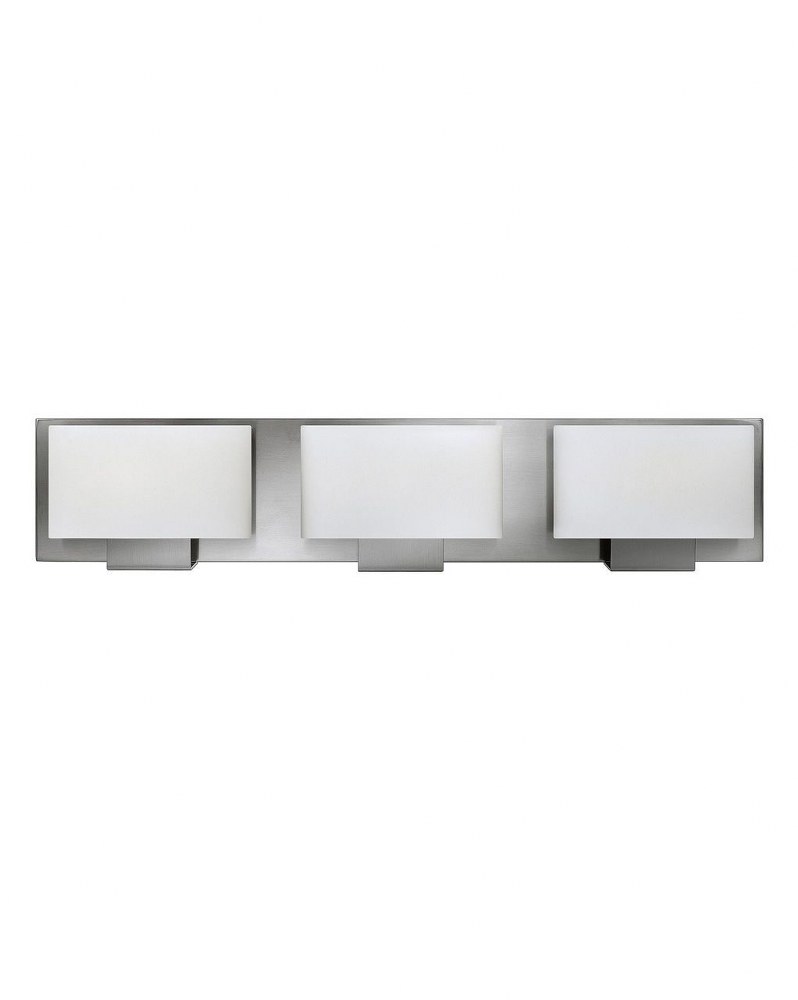 Hinkley Lighting-53553BN-Mila - 3 Light Bath Vanity in Modern Style - 24 Inches Wide by 5 Inches High Incandescent  Brushed Nickel Finish with Etched Opal Glass