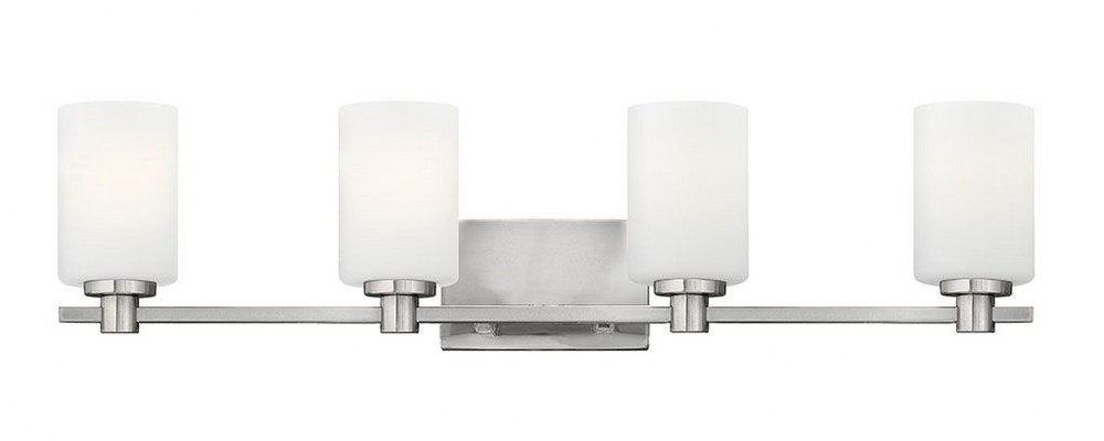 Hinkley Lighting-54624BN-Karlie - 4 Light Bath Vanity in Transitional Style - 32 Inches Wide by 7.5 Inches High   Brushed Nickel Finish with Etched Opal Glass