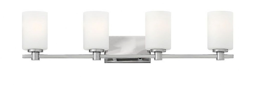 Hinkley Lighting-54624CM-Karlie - 4 Light Bath Vanity in Transitional Style - 32 Inches Wide by 7.5 Inches High Chrome  Chrome Finish with Etched Opal Glass