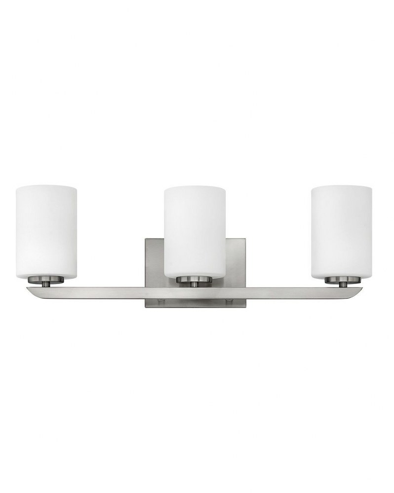 Hinkley Lighting-55023BN-Kyra - 3 Light Bath Vanity Brushed Nickel  Polished Nickel Finish with Etched Opal Glass