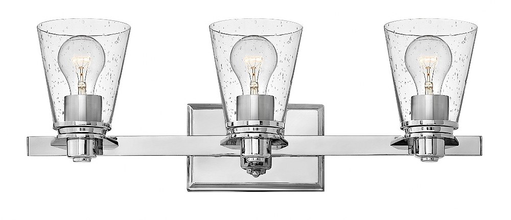 Hinkley Lighting-5553CM-CL-Avon - 3 Light Bath Vanity in Traditional and Transitional and Coastal Style - 23 Inches Wide by 8 Inches High Chrome Clear Seedy Chrome Finish