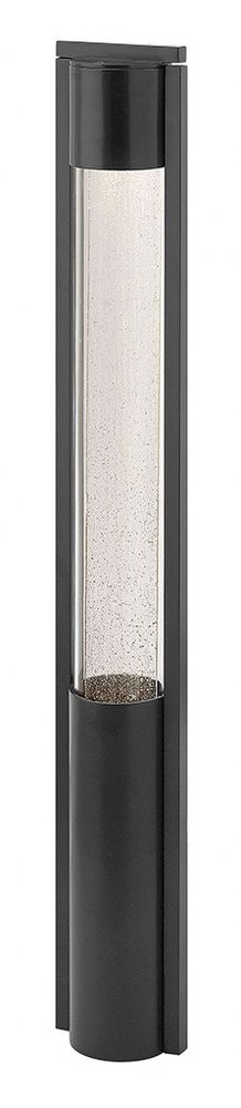 Hinkley Lighting-55607BK-Shelter - 8W 1 LED Bollard - 4 Inches Wide by 30 Inches High   Black Finish with Clear Acrylic/Seedy Glass