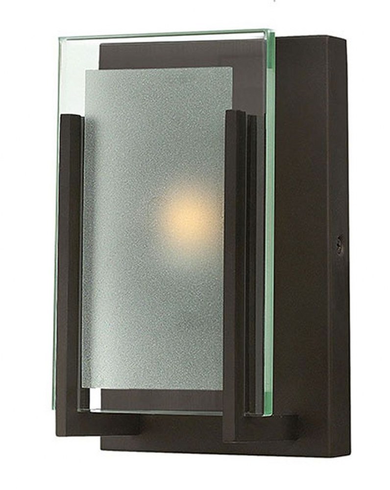 Hinkley Lighting-5650OZ-Latitude - 1 Light Bath Vanity in Transitional Modern Style - 5 Inches Wide by 8 Inches High Incandescent  Oil Rubbed Bronze Finish with Etched Clear Glass
