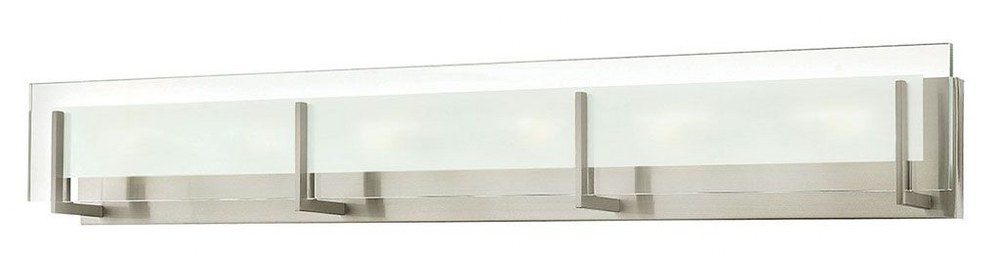 Hinkley Lighting-5656BN-Latitude - 6 Light Bath Vanity in Transitional Modern Style - 37.5 Inches Wide by 5.75 Inches High Incandescent  Brushed Nickel Finish with Etched Clear Glass