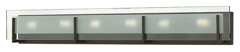 Hinkley Lighting-5656OZ-Latitude - 6 Light Bath Vanity in Transitional Modern Style - 37.5 Inches Wide by 5.75 Inches High Incandescent  Oil Rubbed Bronze Finish with Etched Clear Glass