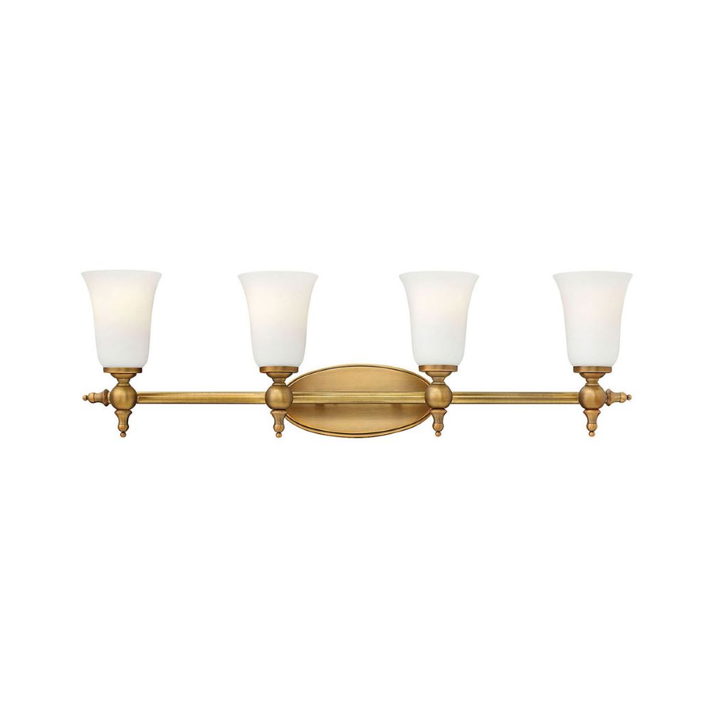 Hinkley Lighting-5744BR-Yorktown - 4 Light Bath Bar   Brushed Bronze Finish with Etched Opal Glass