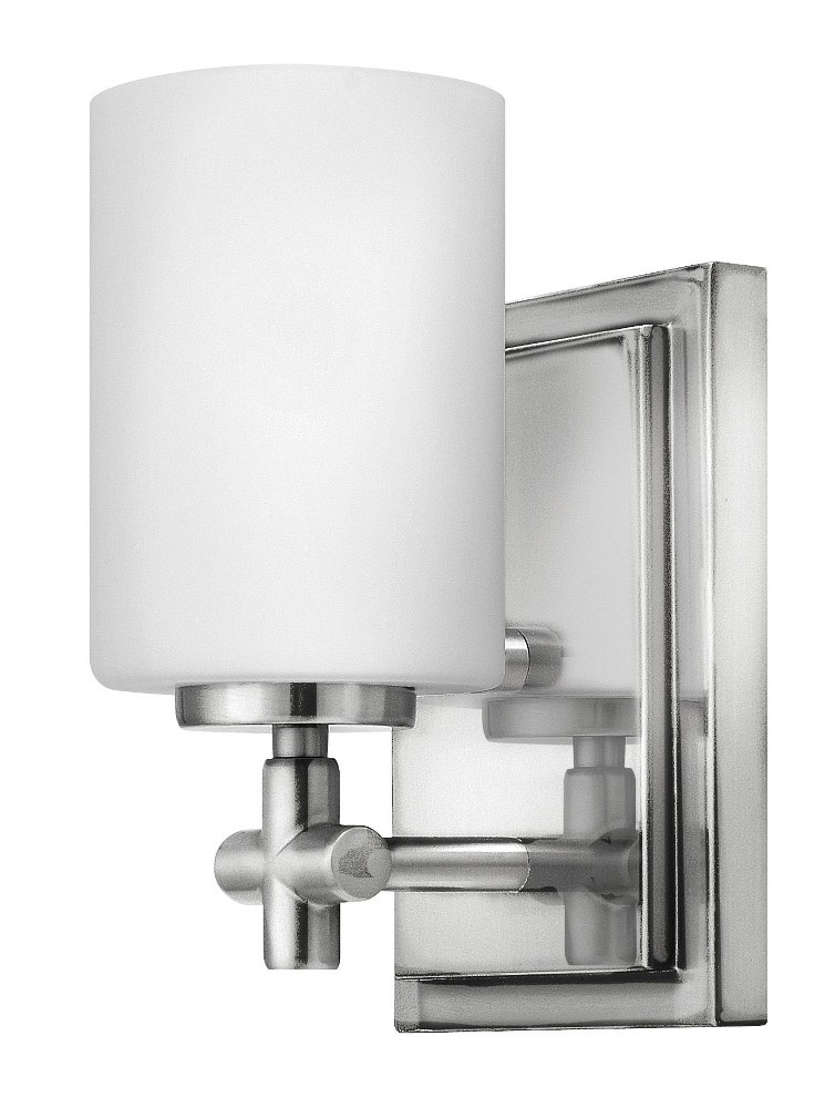 Hinkley Lighting-57550PN-Laurel - 1 Light Bath Vanity in Traditional and Transitional and Coastal Style - 5 Inches Wide by 8.3 Inches High Polished Nickel  Polished Nickel Finish with Etched Opal Glas