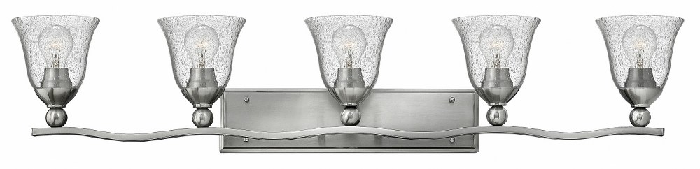 Hinkley Lighting-5895BN-CL-Bolla - 5 Light Bath Vanity in Transitional Style - 45.75 Inches Wide by 8.75 Inches High Clear Seeded  Brushed Nickel Finish