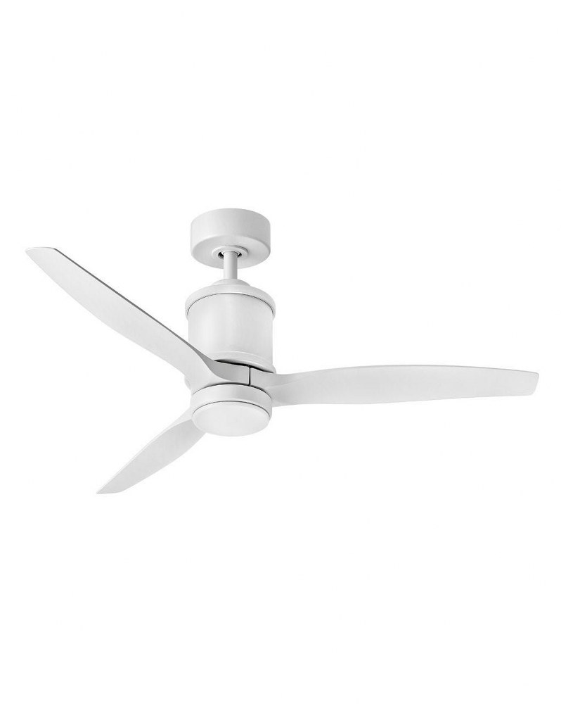 Hinkley Lighting-900752FMW-LWD-Hover - 52 Inch 3 Blade Ceiling Fan with Light Kit Matte White Matte White Brushed Nickel Finish with Weathered Wood Blade Finish with Etched Opal Glass