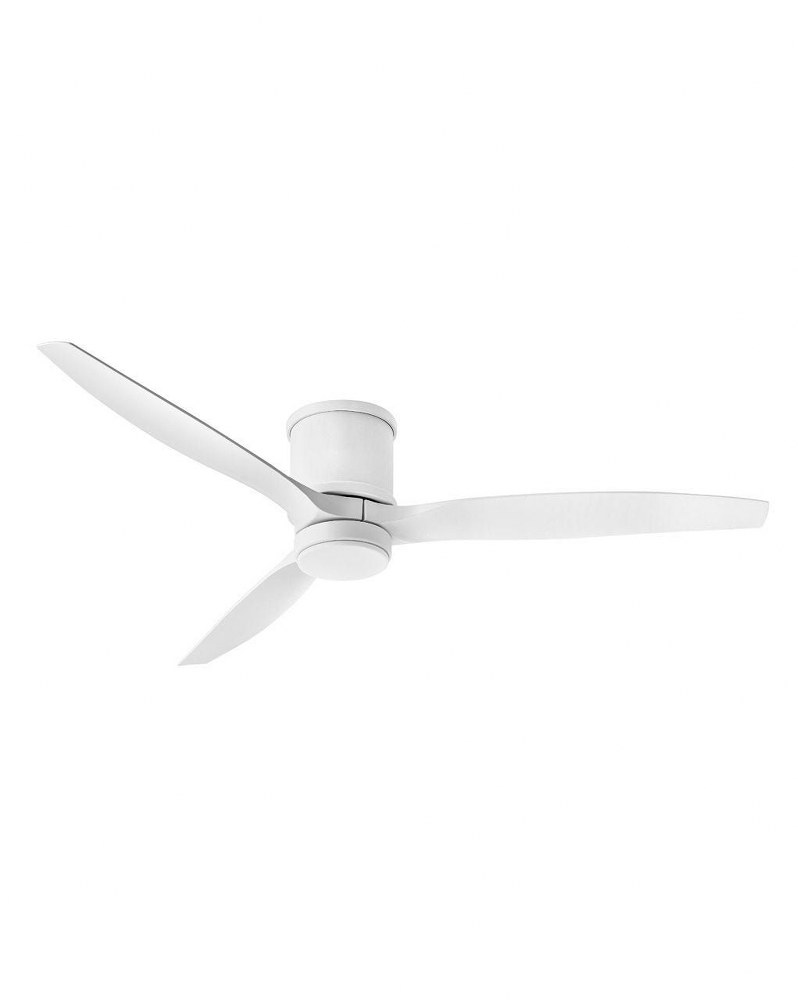 Hinkley Lighting-900860FMW-LWD-Hover Flush - 60 Inch 3 Blade Ceiling Fan with Light Kit Matte White  Brushed Nickel Finish with Weathered Wood Blade Finish with Etched Opal Glass